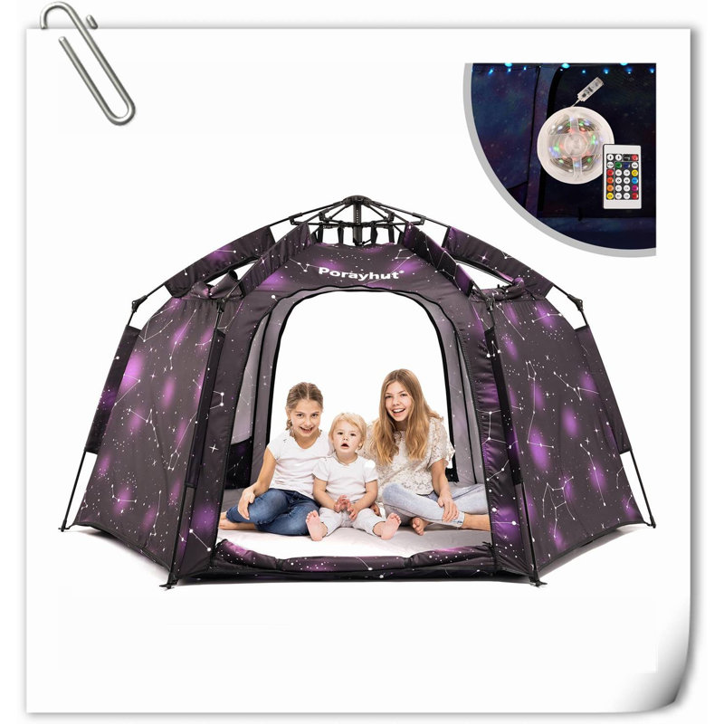 Tente pour 5 personnes, Noir/mauve