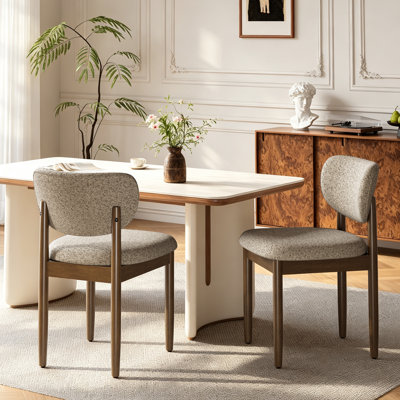 Upholstered Solid Wood Side Dining Chair