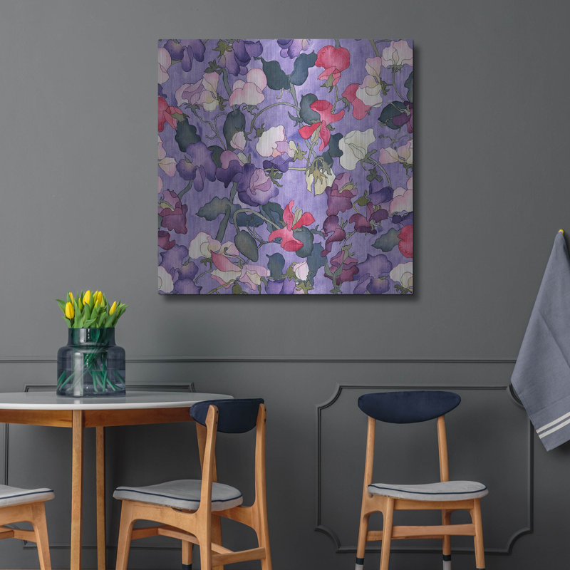 «Sweet Peas Motif-lumière» par Carissa Luminess, H 36 po x l 36 po