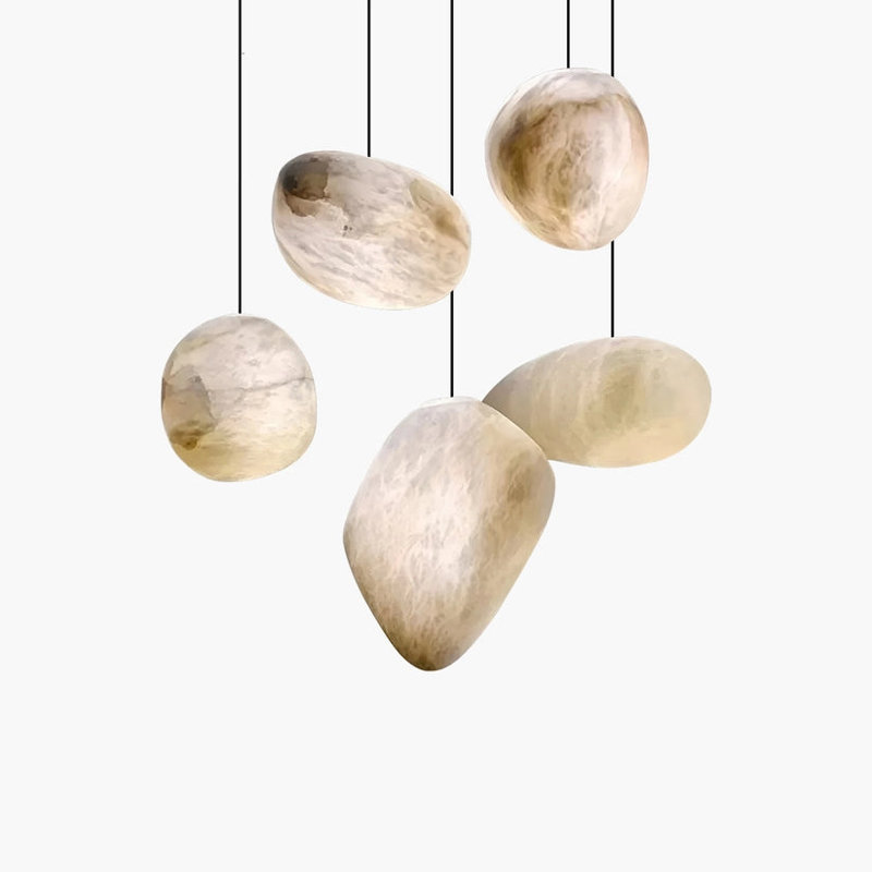  Lustre à DEL albâtre LIGHT KOishi | Plusieurs formes et tailles | Conception organique minimaliste. (Prix pour une lumière)