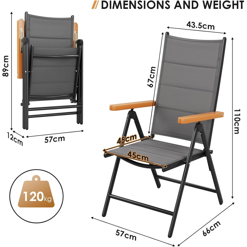 Patio Folding Chair Folding Chair Set, Black