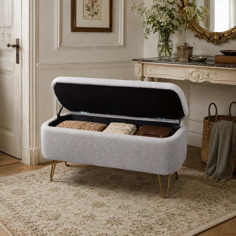Banc de rangement avec repose-pieds Toleen , Gris