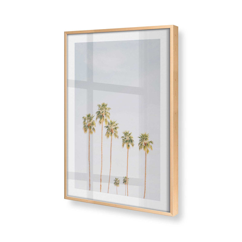 Palm Tree Symphony, impression roulée, sans cadre, H 11 po x l 9 po x P 1,25 po, Érable brut encadré