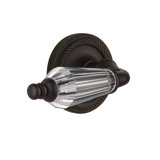 Crystal Parlor Interior Mortise Door Lever with Rope Rosette