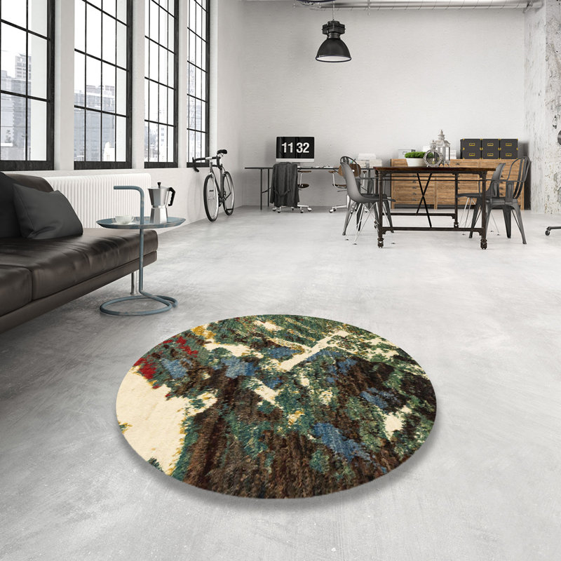 Abstract Indoor Rug, Square 6'