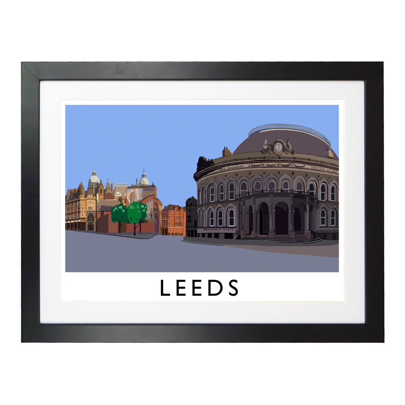 Leeds by Richard O'Neil - Print, Black Wood Frame, 33.5 cm H x 43.5 cm W x 2.2 cm D