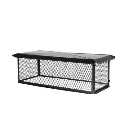 BigTop 10" x 14" Black Galvannealed Multi-Flue Chimney Cap, 14" Height