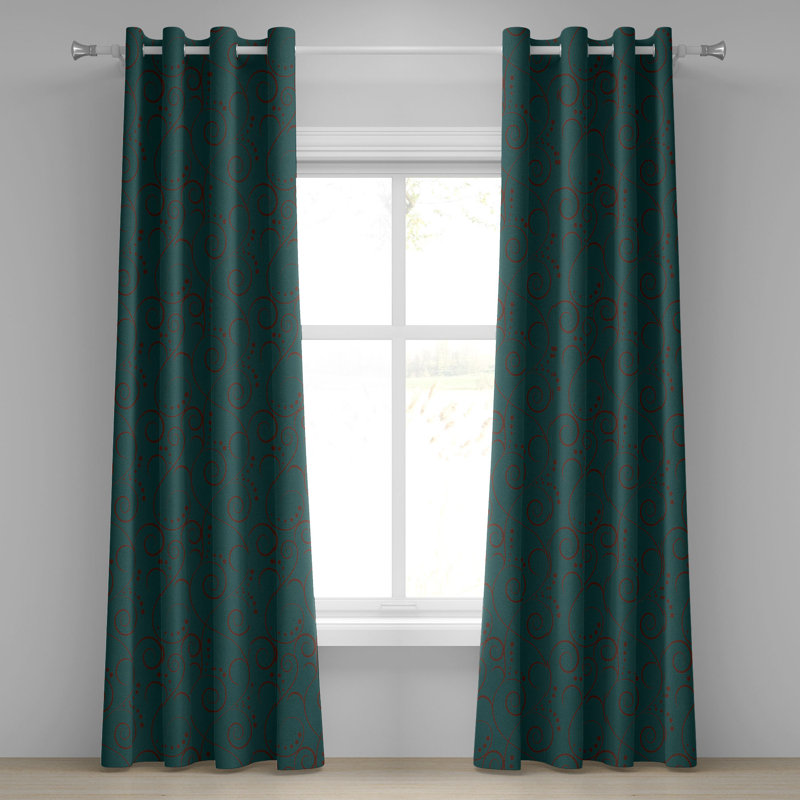 Rideau à motif floral 50 po x 84 po Latitude Turquoise, L 50 po x L 72 po
