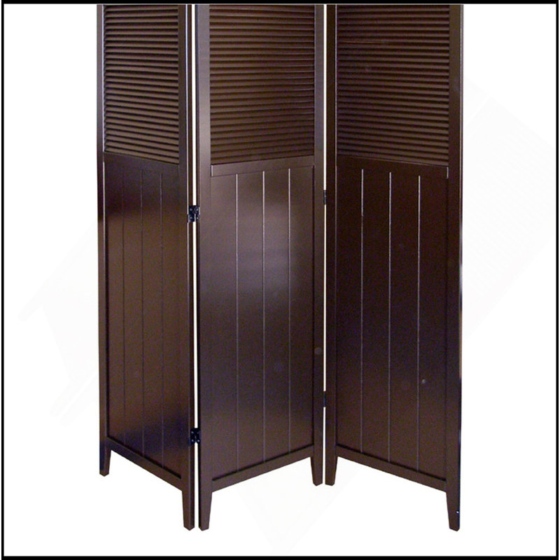 Porte à volets 70 "à 3 panneaux / cloison avec finition espresso
