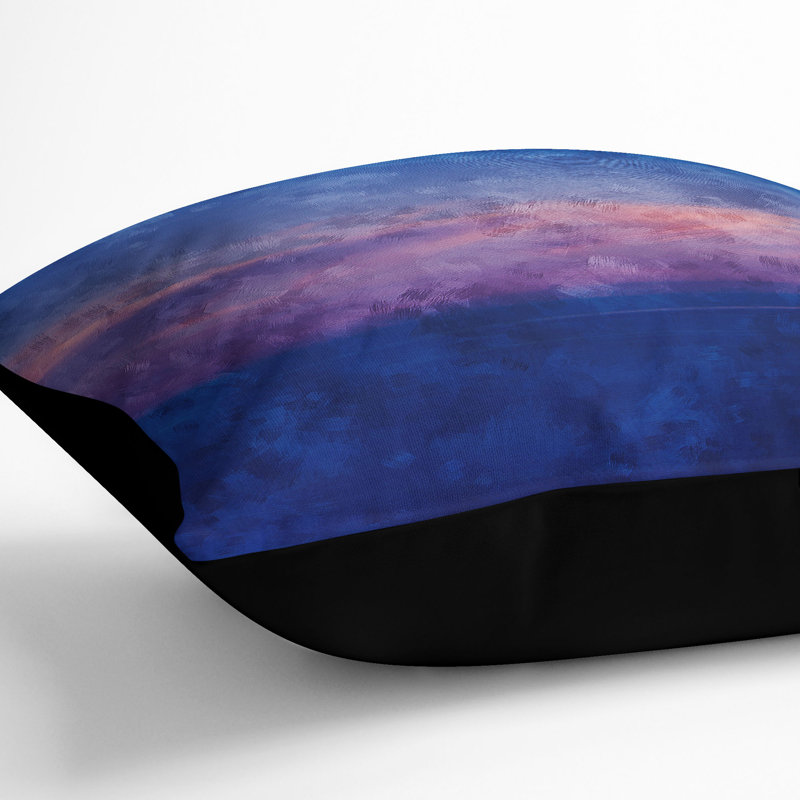 Light Clouds Painting Cushion with Filling, 40cm H x 40cm W x 15cm D, Black