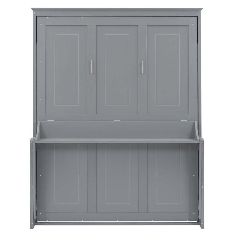 Grand lit escamotable peu encombrant, fabrication en bois massif, style moderne