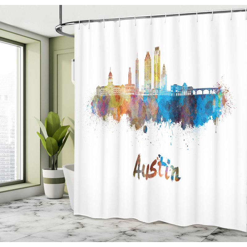 Anushya Shower Curtain with Hooks Included, 84"H x 69"W