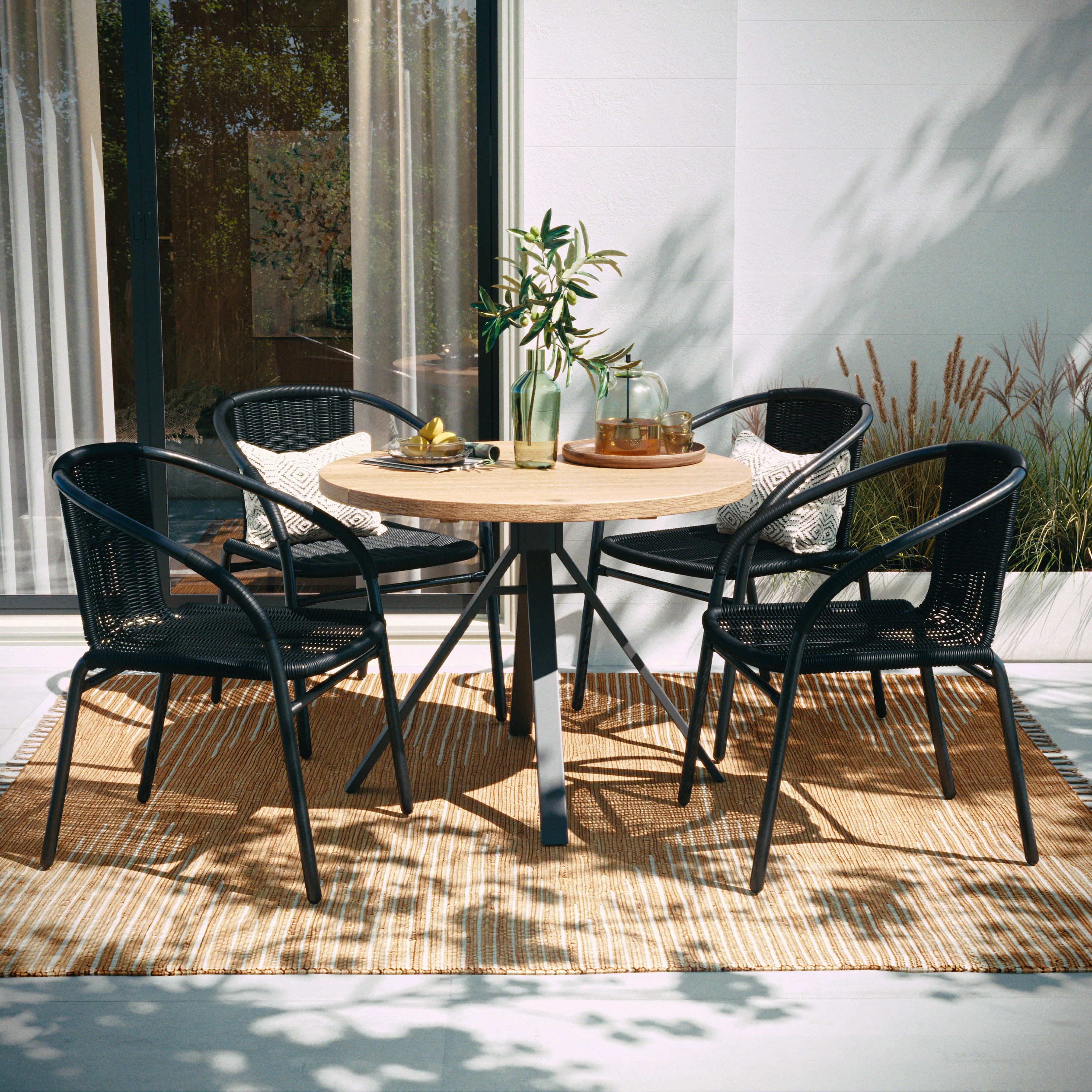 Wade Logan® Arthor Rattan Indoor/Outdoor Stacking Restaurant Chairs by Flash Furniture & Reviews | Wayfair
