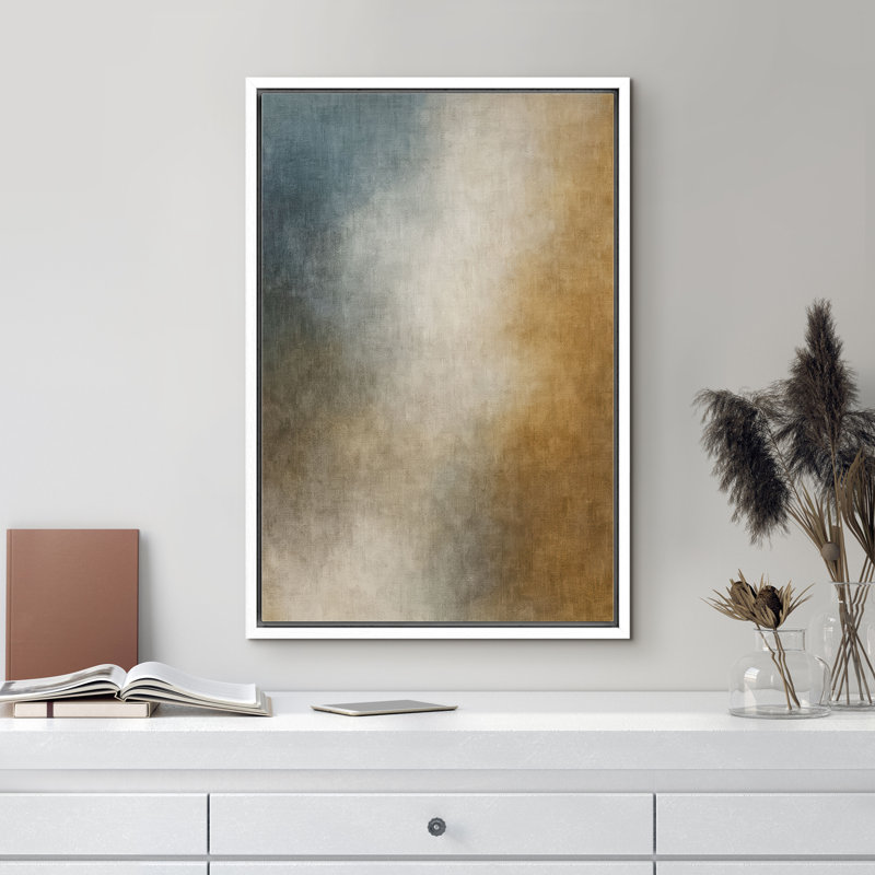 «Blue and Brown Abstract Gradient Art», reproduction d'art sur toile encadrée, H 36 po x l 24 po x P 1,5 po