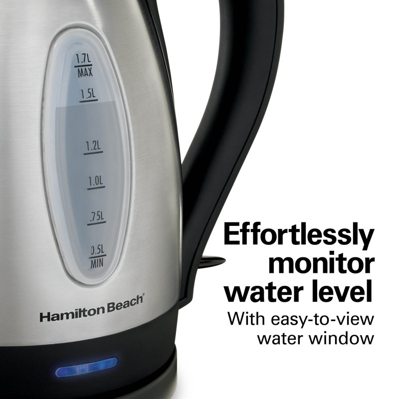 Hamilton Beach 1.7L Silver Stainless Steel Electric Tea Kettle
