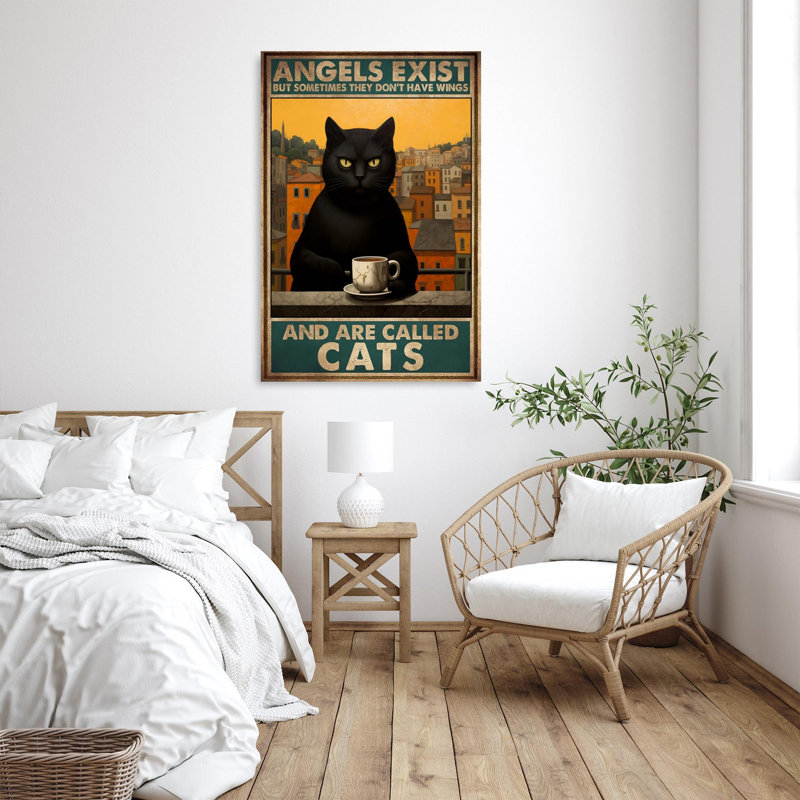 «Black Cat And Are Called Cats 2», reproduction sur toile, H 20 po x l 16 po x P 1,25 po