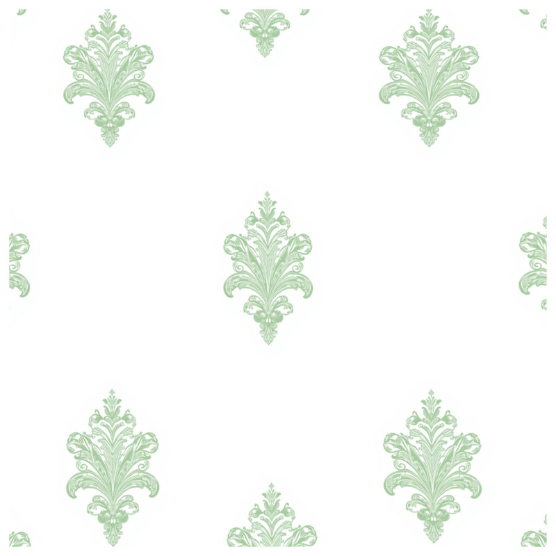 Édredon vert à motif damassé, King
