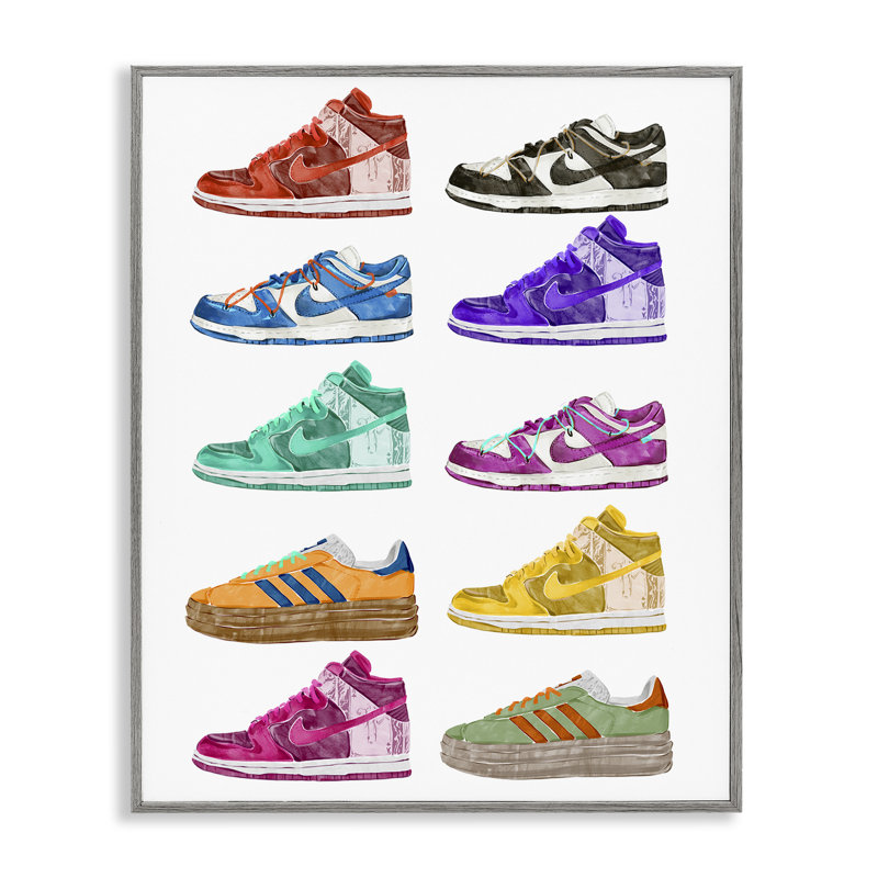 Assortiment de chaussures de mode, estampe numérique par Ziwei Li, Estampe numérique Farmhouse, H 30 po x l 24 po