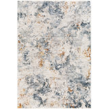 Belavida Abstract Saffron/Navy/Beige Area Rug