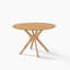 Metteman Circular Oak Veneer Dining Table With 4 Oak Arvillia Chairs - Starburst Leg Design