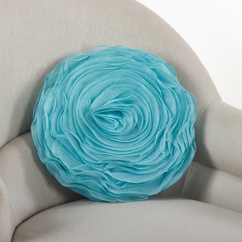 Coussin et housse de coussin fantaisie, Turquoise, H 16 po x l 16 po
