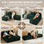 Canapé-lit modulaire convertible 4 en 1 avec méridienne réglable et siège profond, rembourré, avec 2 coussins, sans assemblage, vert-1578729103