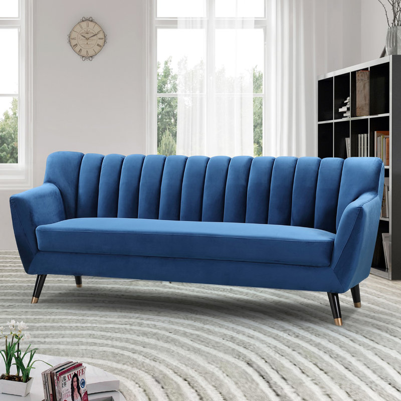 Soraya 3 Seater Velvet Sofa, Blue