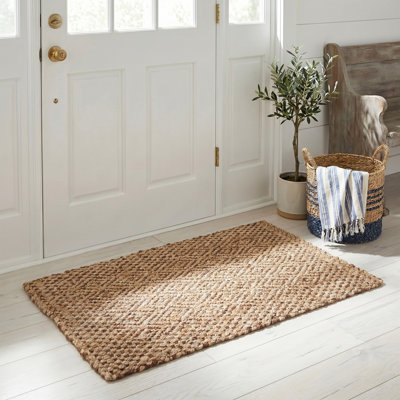 Bellinger Geometric Handmade Flatweave Jute/Sisal Natural/Brown Area Rug