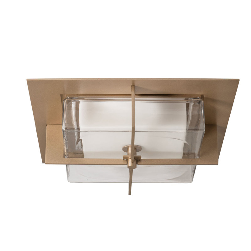 Axis Flush Mount - White, Soft Gold