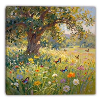 «Butterflies in Wild Meadow», art mural sur toile tendue