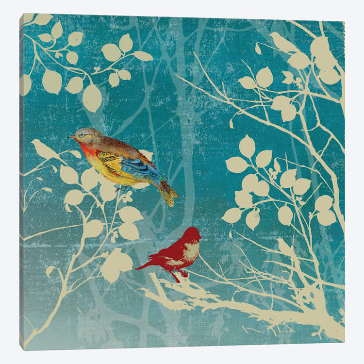 « blue oiseau ii », impression sur toile, H 37 po x l 37 po x P 1,5 po, Toile tendue, Pas de tapis