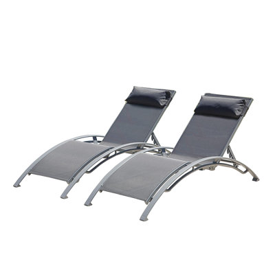 Ensemble de 2 chaises longues pour piscine (2 chaises longues)
