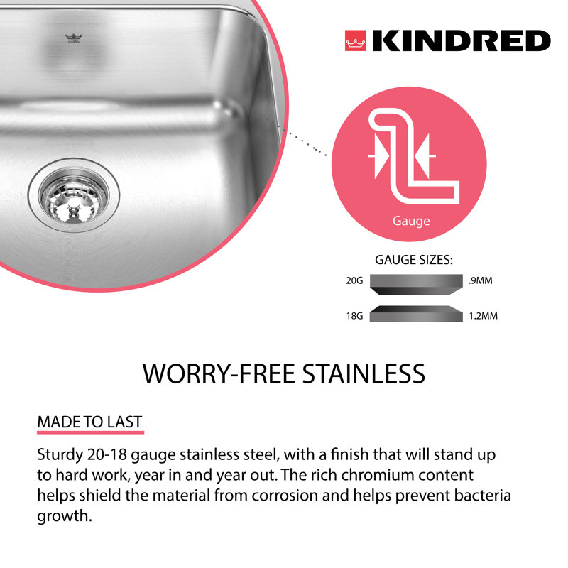 24.75'' L Single Bowl Stainless Steel Kitchen Sink