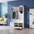 Talia 6.5ft Entryway Hall Tree With 3-Section Storage Open Shelf & Hooks Solid Engineered Wood