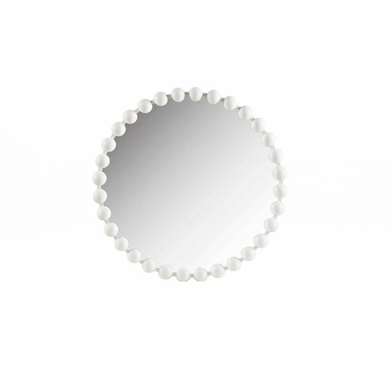 Miroir mural rond, Blanc, H 27 po x l 27 po