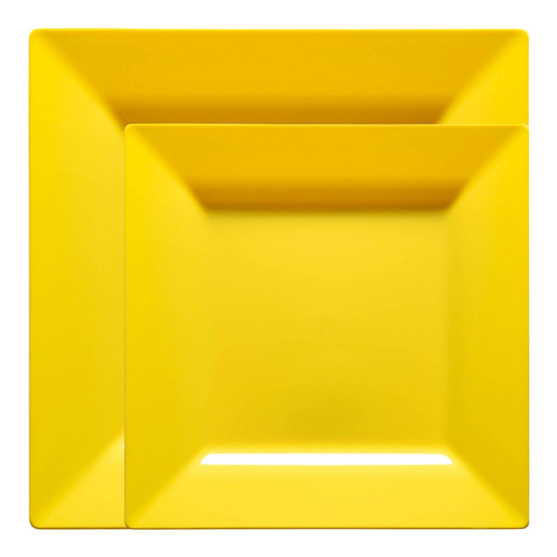 Yellow Square Plastic Dinnerware Value Set - 120 Sets