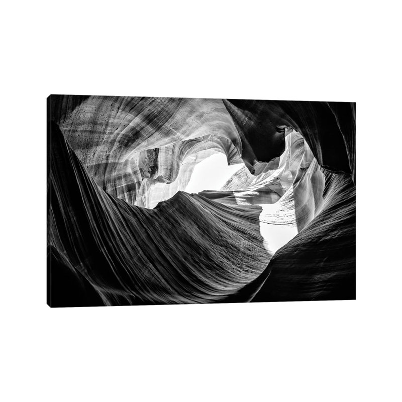 Black Arizona Series - The Antelope Canyon Natural Wonder XV - Wrapped Canvas Print, 20.32 cm H x 30.48 cm W