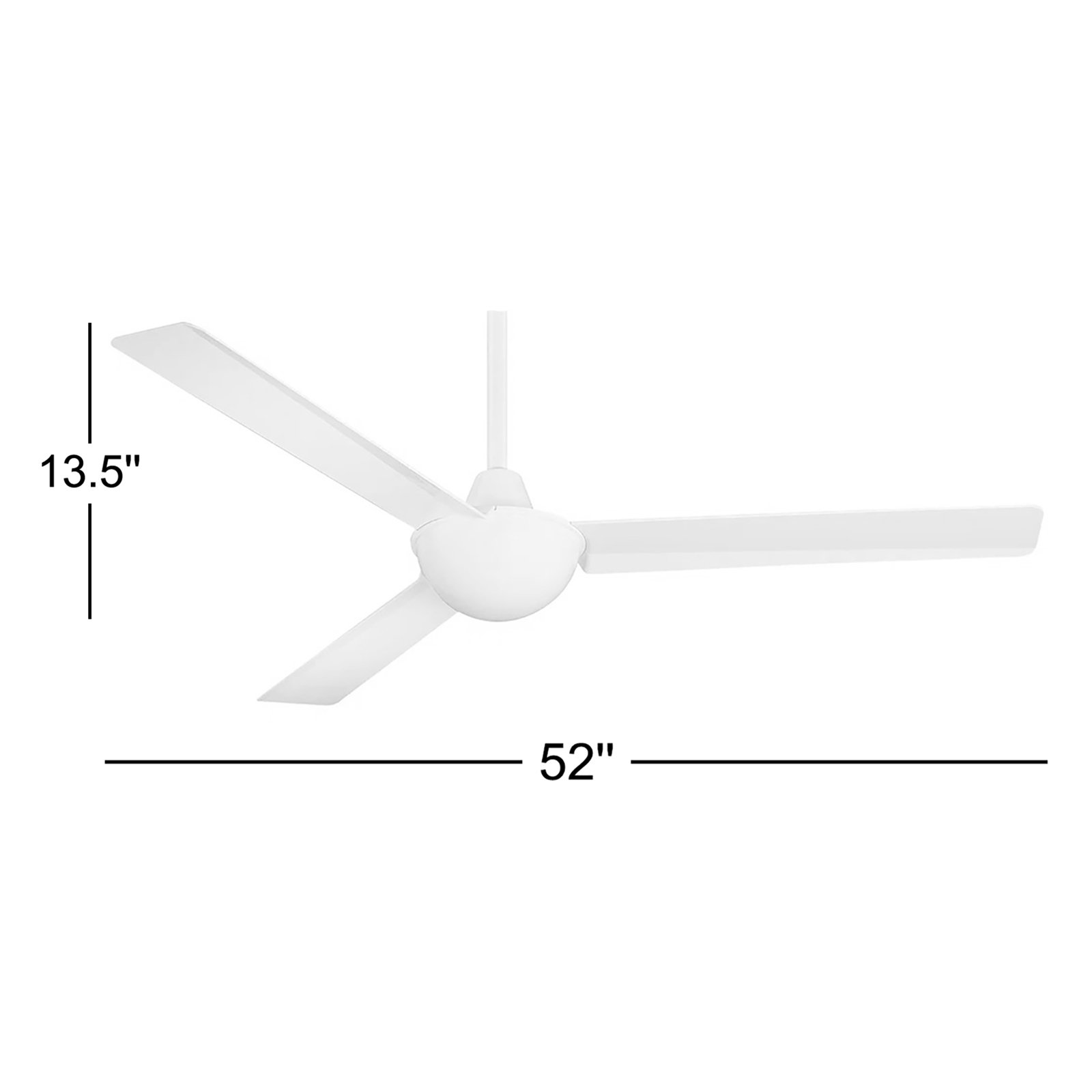 52" Ceiling Fan, White