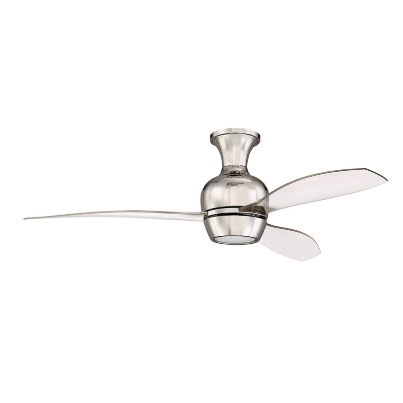 Bordeaux 52'' Ceiling Fan with LED Lights, Polished Nickel with Clear Acrylic Blades