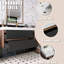 Meuble-lavabo en noyer avec lavabo à surface solide blanc brillant