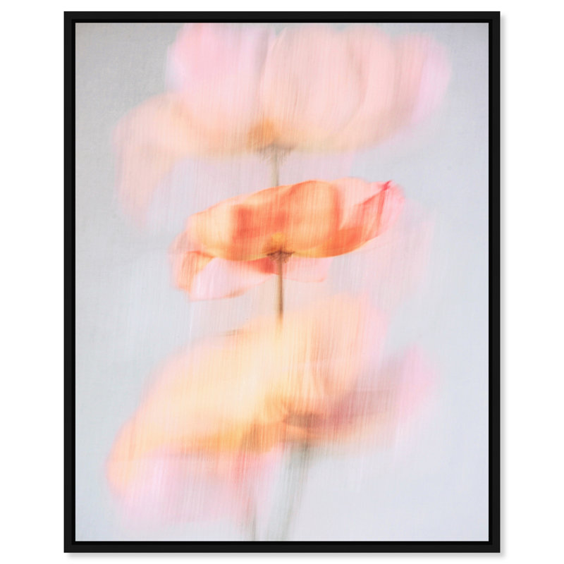 Glitchy Bloom Print by Oliver Gal, 21"H x 25"W, Black Floater Frame
