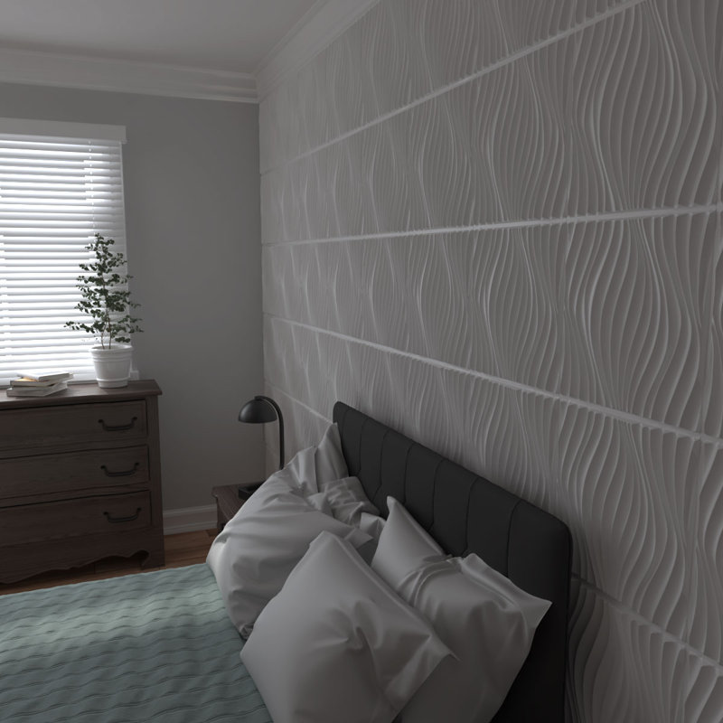 19.625" x 19.625" 3D Wall Panel in White (12-pack)