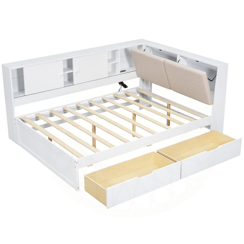 Versatile Wooden Twin Isavela with Multiple Storage Options and Advanced Features, White