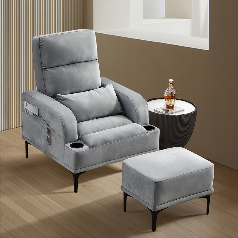 Fauteuil inclinable Sanyla, Velours gris
