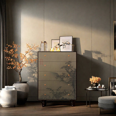 Armoire en frêne avec cinq tiroirs