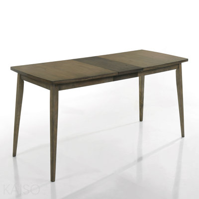 Contemporary Rectangle Dining Table 88" Wide Walnut Extension Leaf