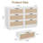 6 Drawer Rattan Dresser, Wide Chest with Metal Handles and Solid Wood Base, Storage Organizer for Bedroom, Living Room-644938305