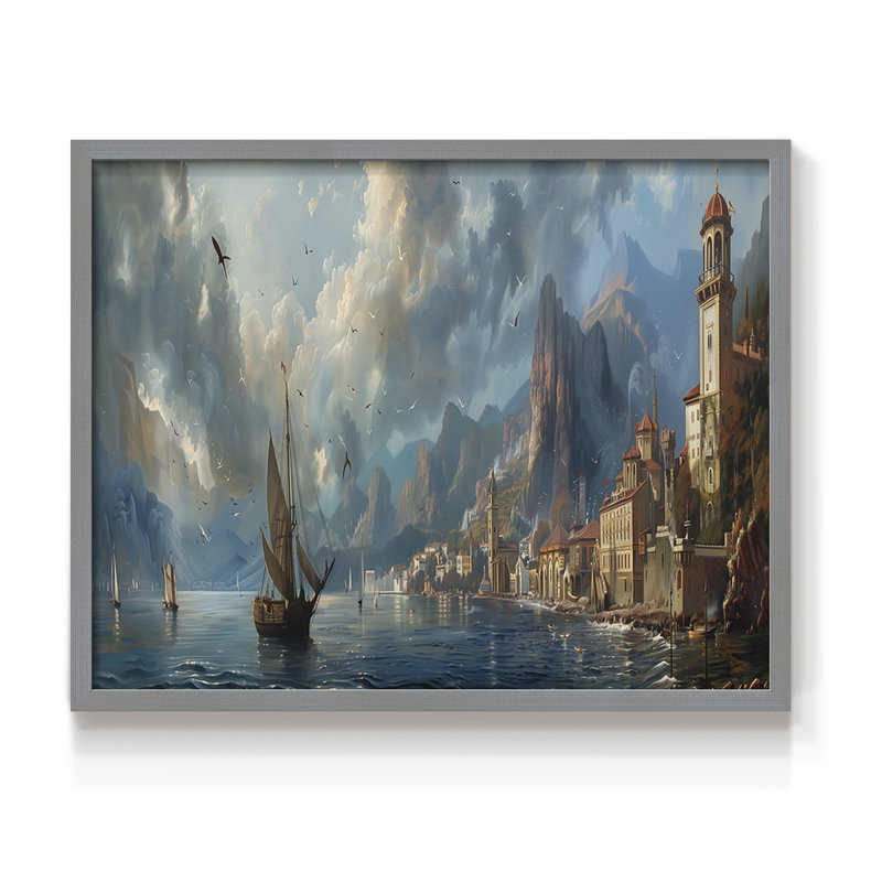 Série nautique - CXC III - Reproduction encadrée - Restickable, Gris, H 8 po x l 10 po