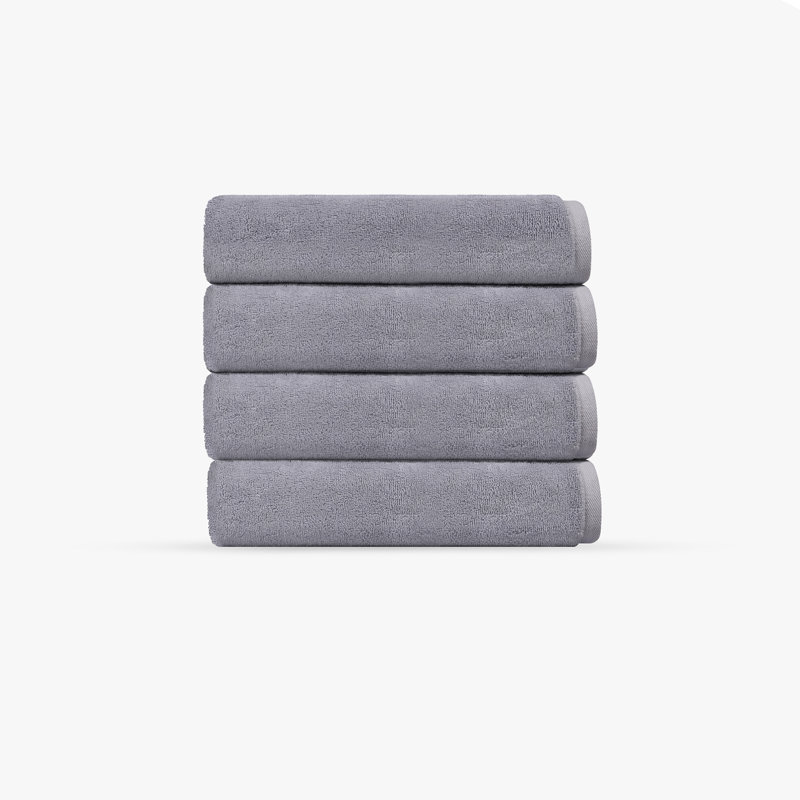 Mac 4 pcs Turkish Wash Towels Set, Silver