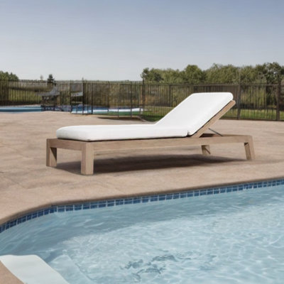 Chaise longue d'extérieur inclinable en teck